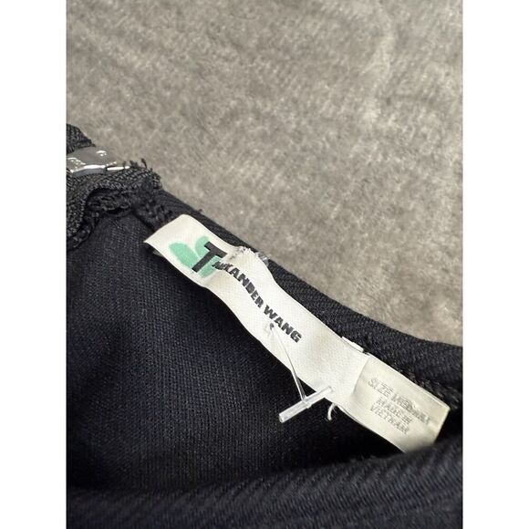 T by Alexander Wang Black Sleeveless Bodycon Dress Size M Ribbed Detailing - Picture 10 of 12